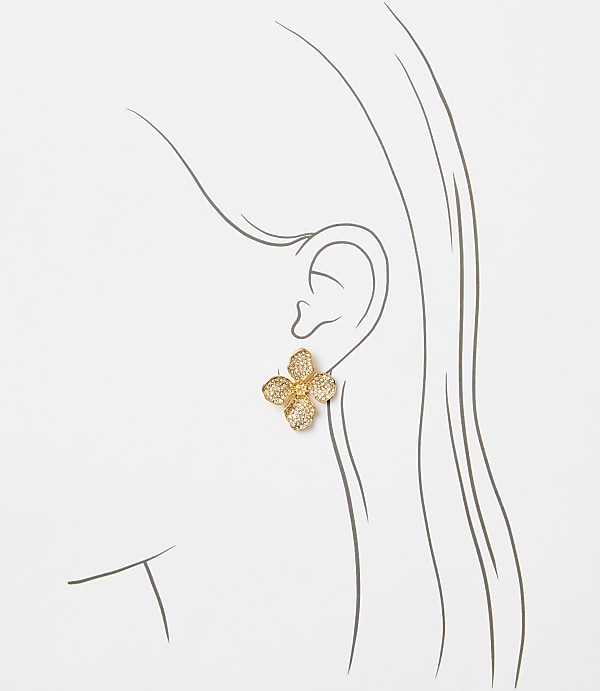 Floral Pave Oversized Stud Earrings