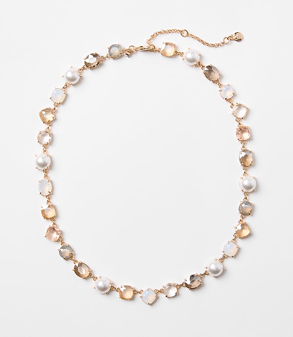 Pearlized Crystal Statement Necklace