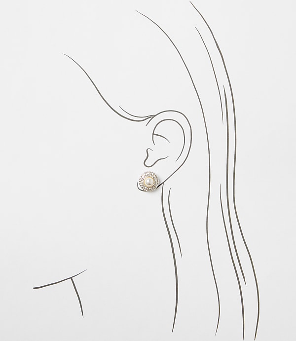Pearlized Crystal Stud Earrings