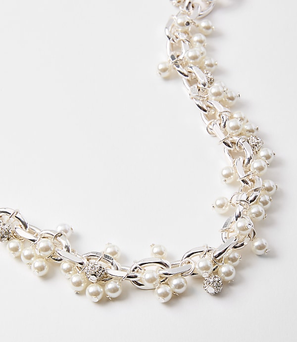 Pearlized Bauble Statement Necklace