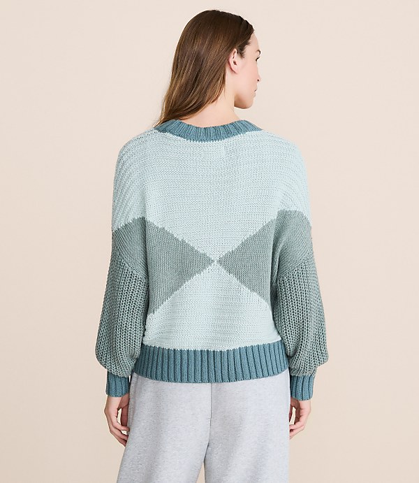Lou & Grey Colorblock Mixed Stitch Sweater