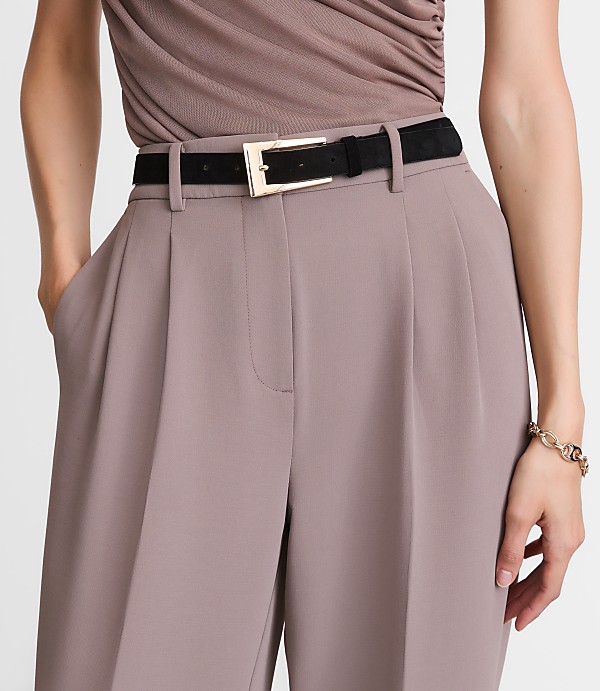LOFT Versa Crepe Drape Pleated Relaxed Straight Pants