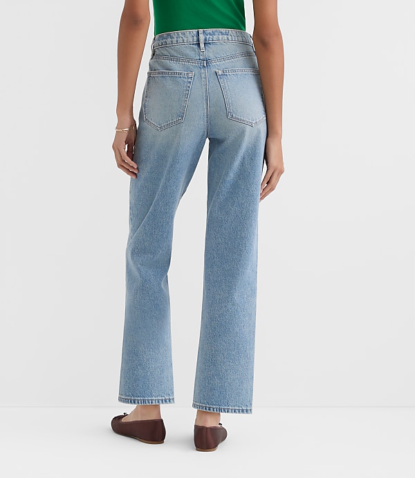 Rivete High Rise Straight Jeans in Vintage Mid Wash