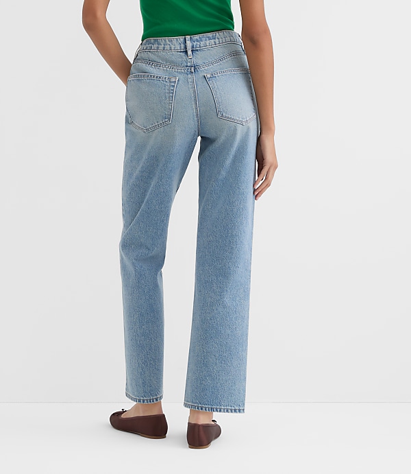 Rivete Curvy High Rise Straight Jeans in Vintage Mid Wash