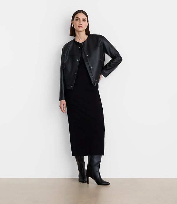 LOFT Versa Faux Leather Zip Pocket Jacket