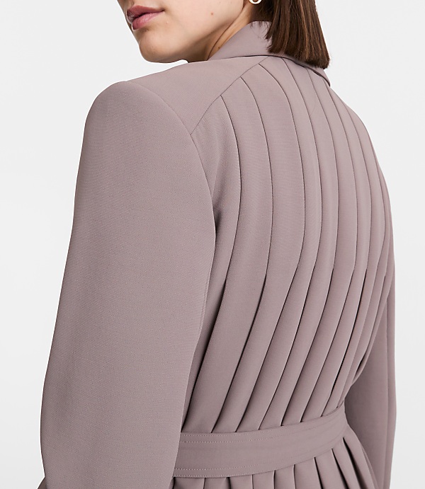 LOFT Versa Crepe Drape Back Pleated Belted Blazer