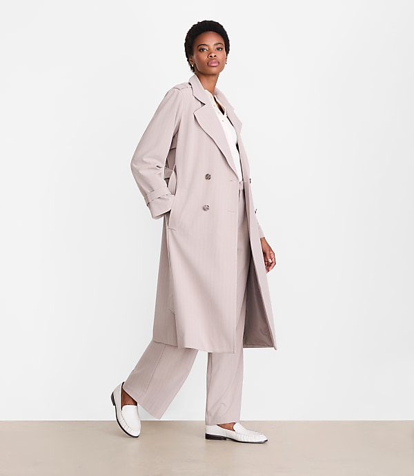 LOFT Versa Seasonless Stretch Trench Coat in Stripe