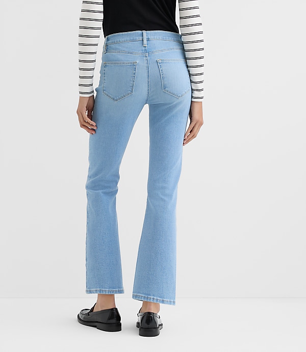 Rivete Mid Rise Kick Crop Jeans in Vintage Light Wash
