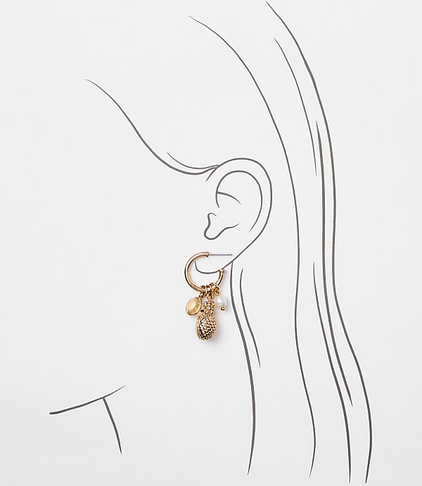 Pineapple Cluster Hoop Earrings