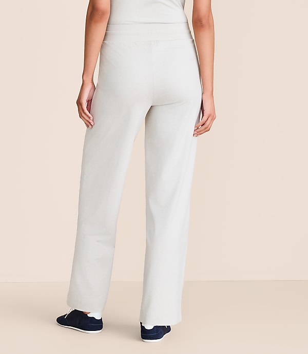 Lou & Grey Heathered Brushedsoft Slim Wide Leg Pants