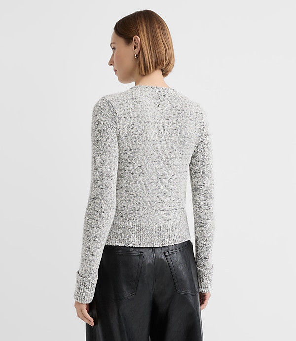 Petite Boucle Cuffed Double Breasted Cardigan