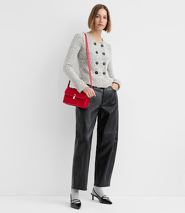 Petite Boucle Cuffed Double Breasted Cardigan