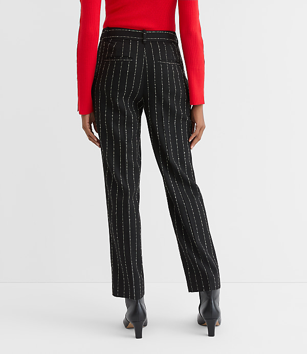 Petite Curvy Parker Straight Pants in Brushed Pinstripe