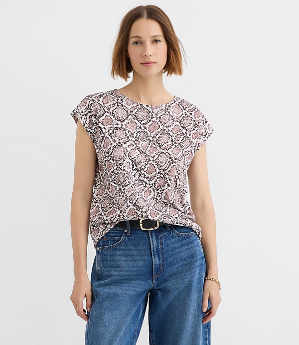 Snake Print Modern Wedge Tee