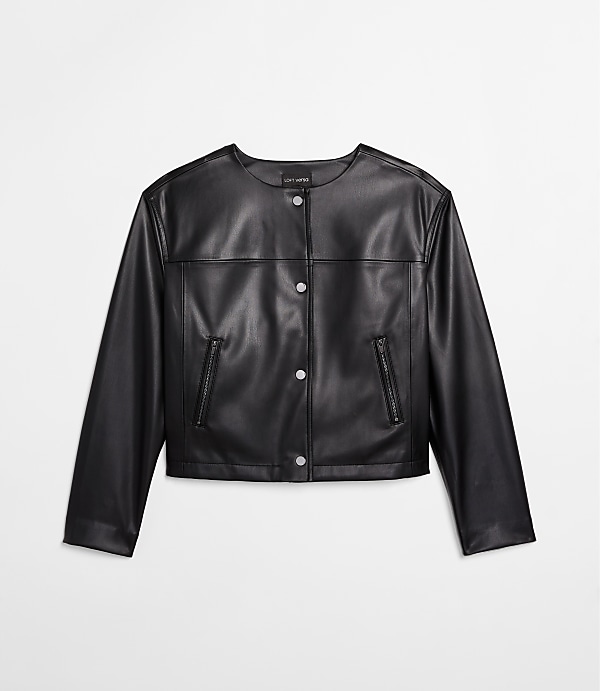 LOFT Versa Faux Leather Zip Pocket Jacket