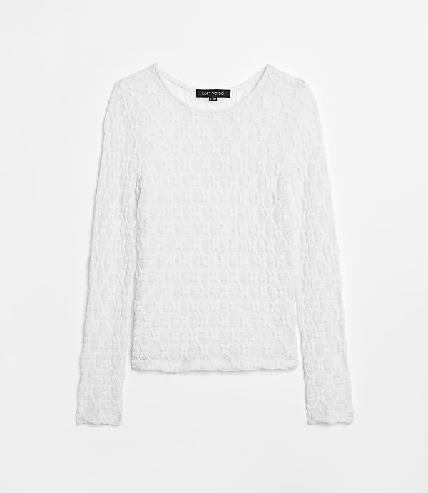 LOFT Versa Geo Lace Long Sleeve Top