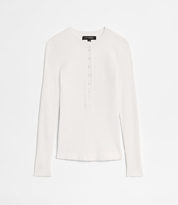 LOFT Versa Ribbed Henley Sweater