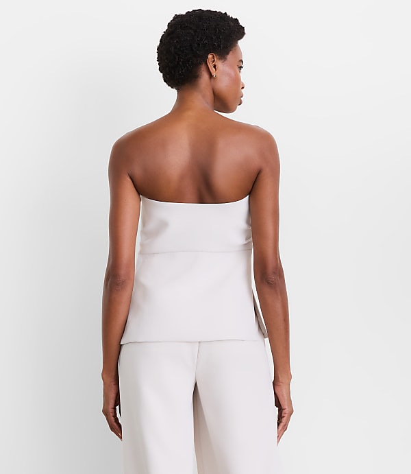 Petite LOFT Versa Crepe Drape Pleated Strapless Top