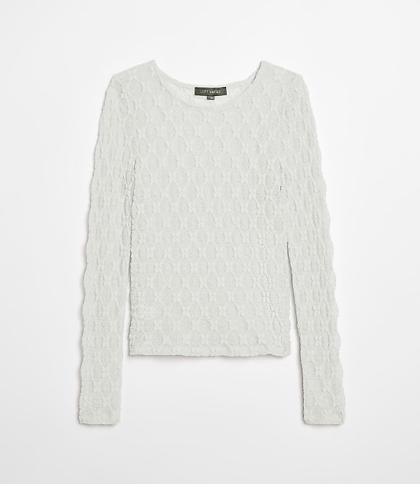 LOFT Versa Geo Lace Long Sleeve Top