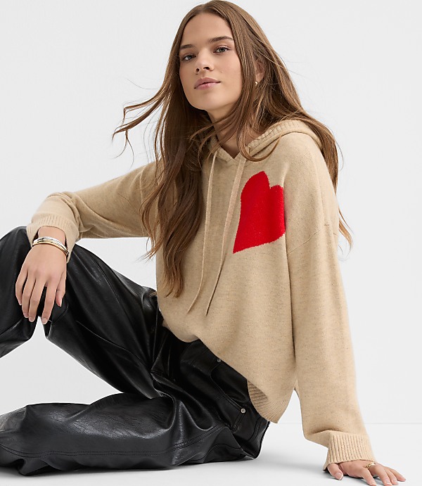 Petite Heart Hoodie Sweater