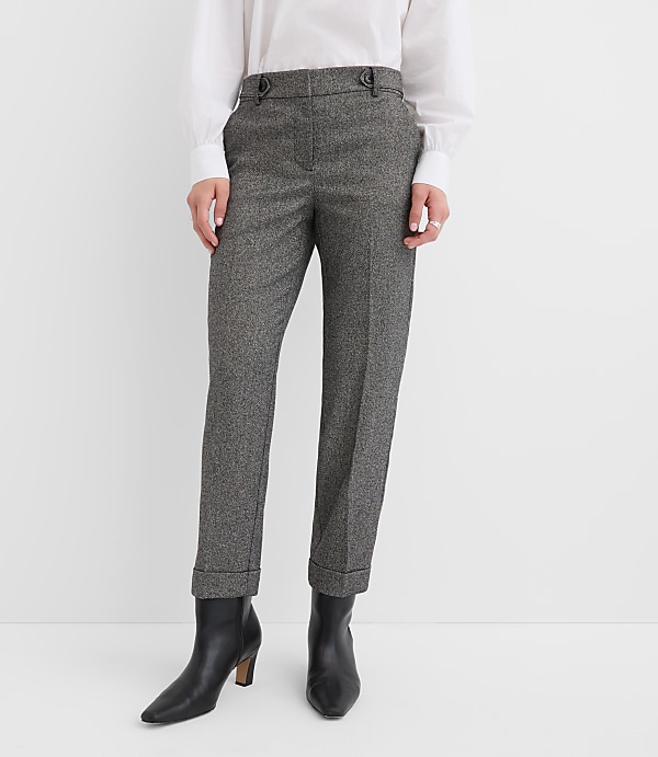 Petite Cuffed Riviera Slim Pants in Twill