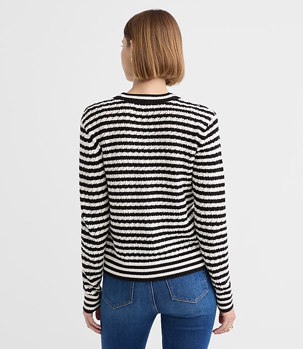 Petite Pointelle Striped Cardigan