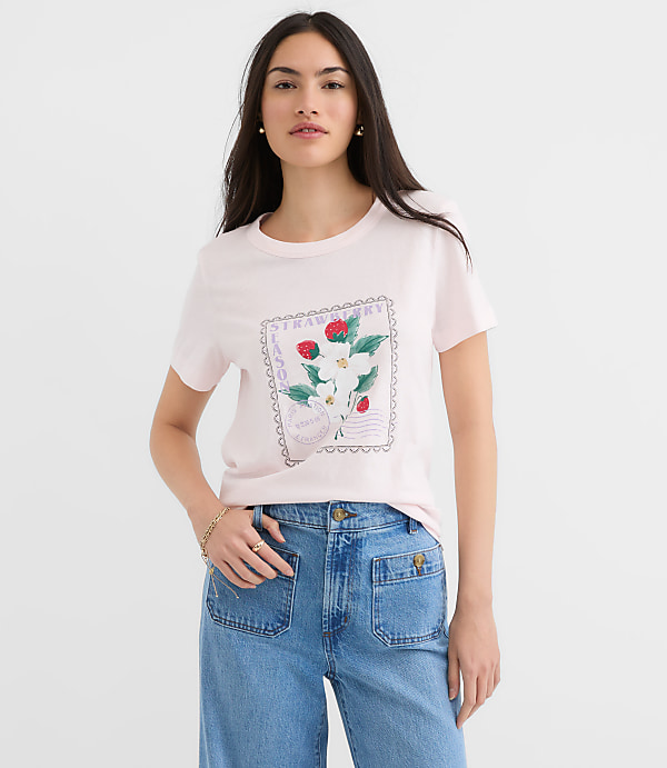 Strawberry Season Stamp Everyday Crew Tee
