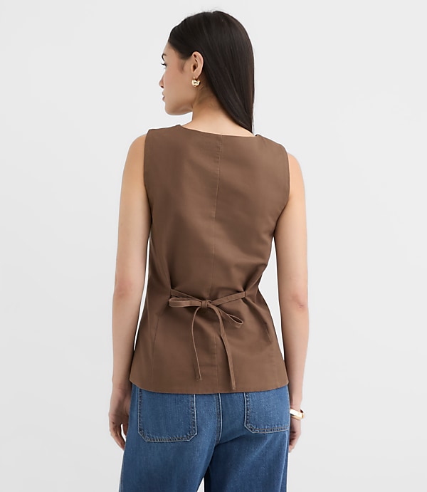 Twill Tie Back Vest Top