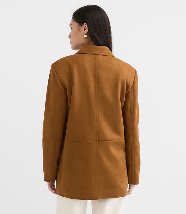 Faux Suede Oversized Blazer