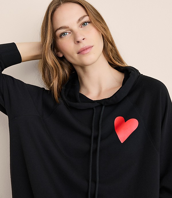 Lou & Grey Heart Cozy Cotton Oversized Hoodie