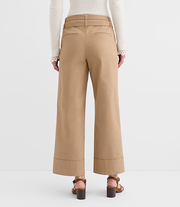 Curvy Double Belted Wide Leg Pants