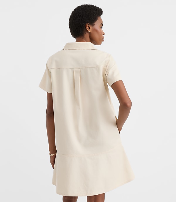 Twill Flounce Mini Pocket Dress