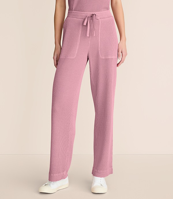 Lou & Grey Garment Dyed Waffle Wide Leg Pants