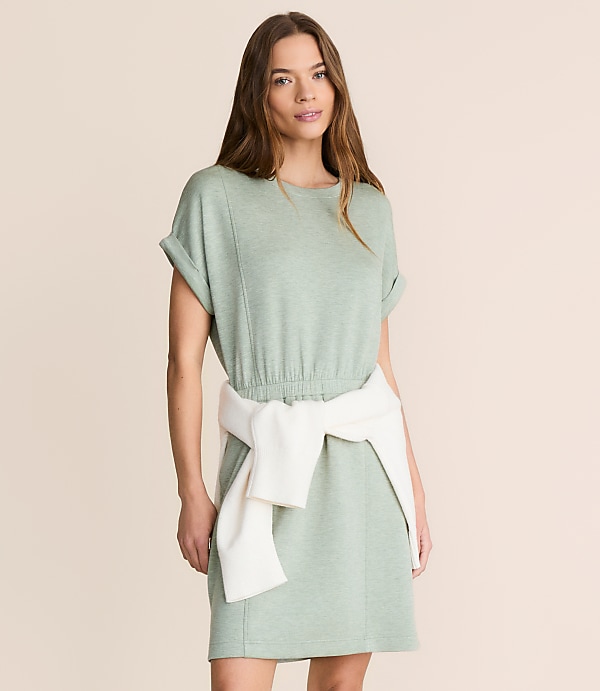 Lou & Grey Heathered Scubasoft Mini Pocket Dress