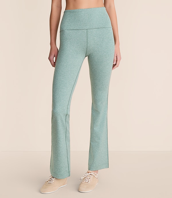 Lou & Grey Heathered Brushedsoft Foldover Flare Pants