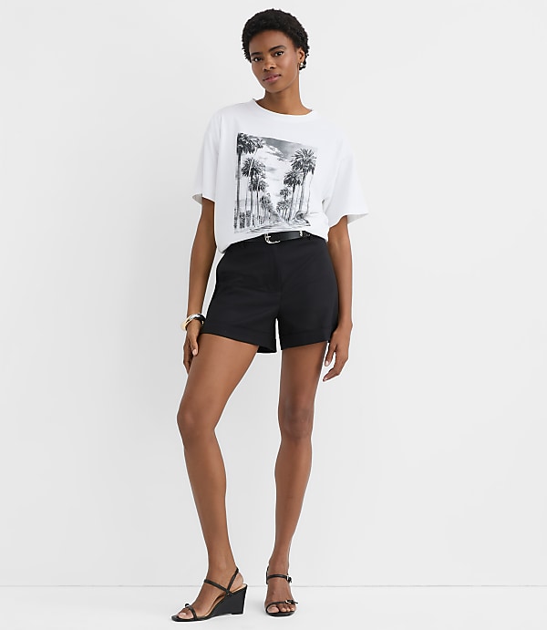 Cuffed Shorts in Doubleweave