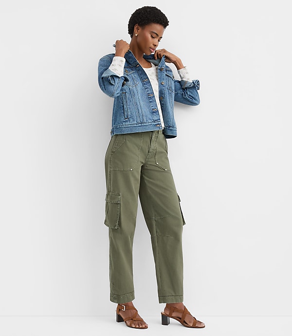 Cargo Barrel Pants in Twill