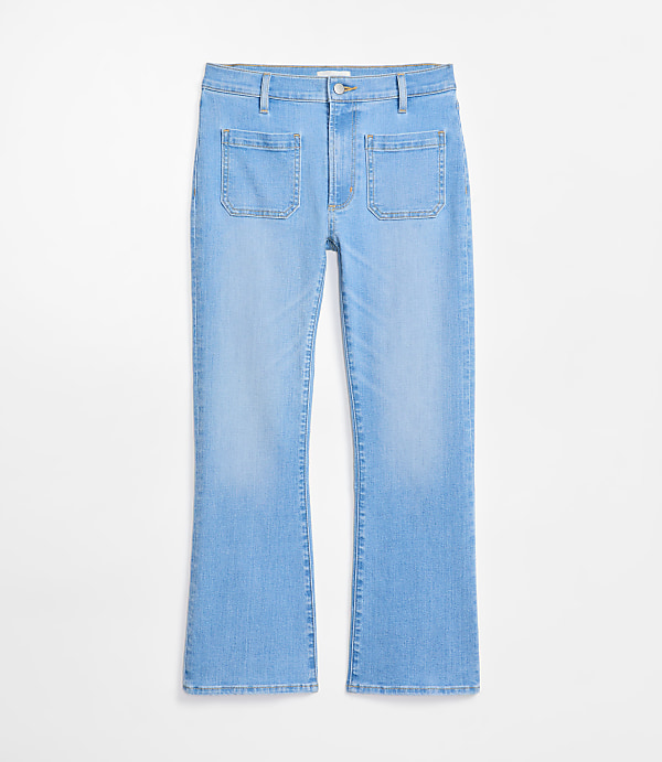 Rivete Mid Rise Kick Crop Jeans in Vintage Light Wash