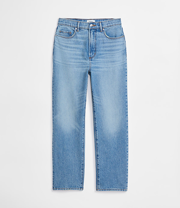 Rivete High Rise Straight Jeans in Aura Wash