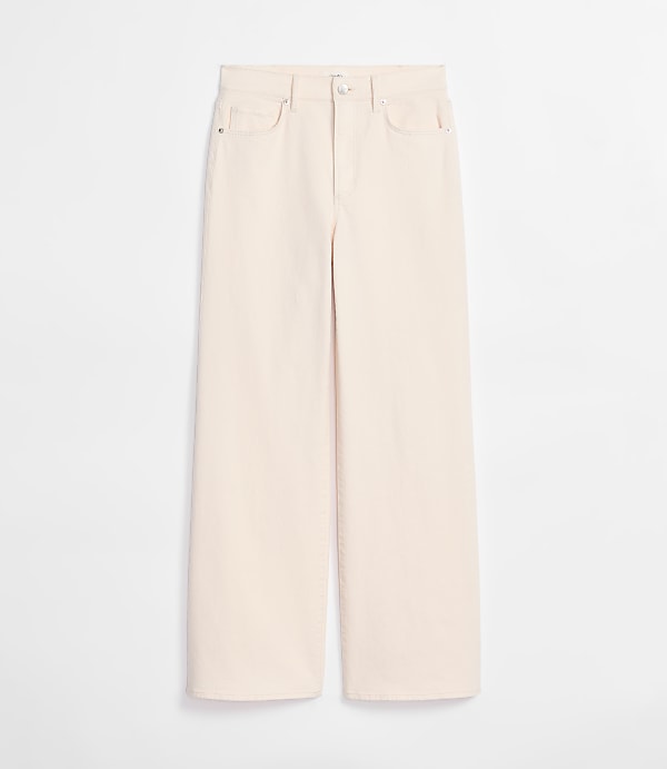 Rivete High Rise Wide Leg Jeans in Ivory