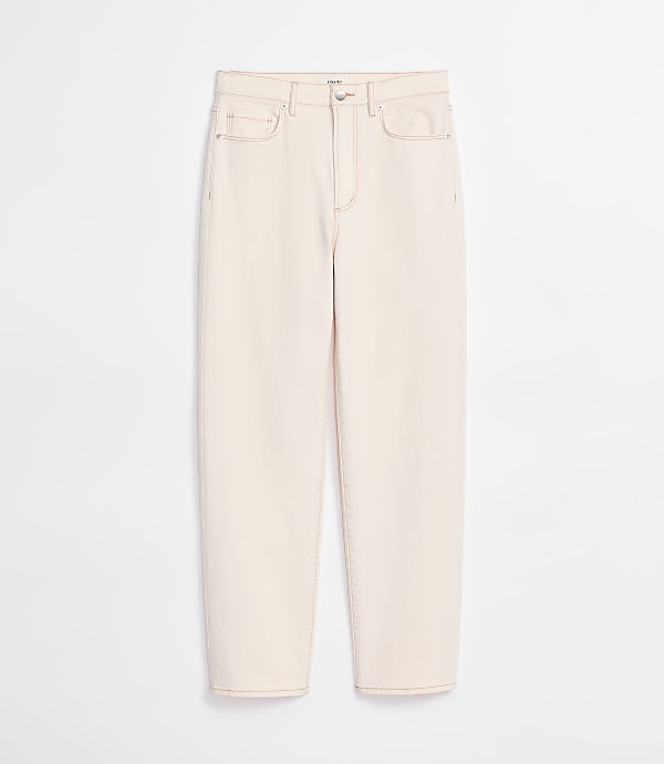 Rivete High Rise Straight Jeans in Ivory