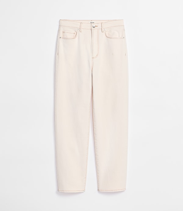 Rivete Curvy High Rise Straight Jeans in Ivory