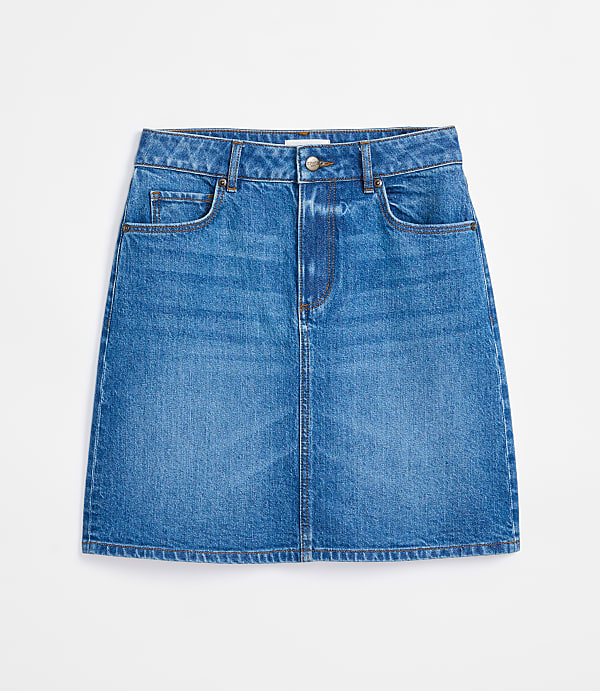 Rivete Denim Skirt in Vintage Mid Wash