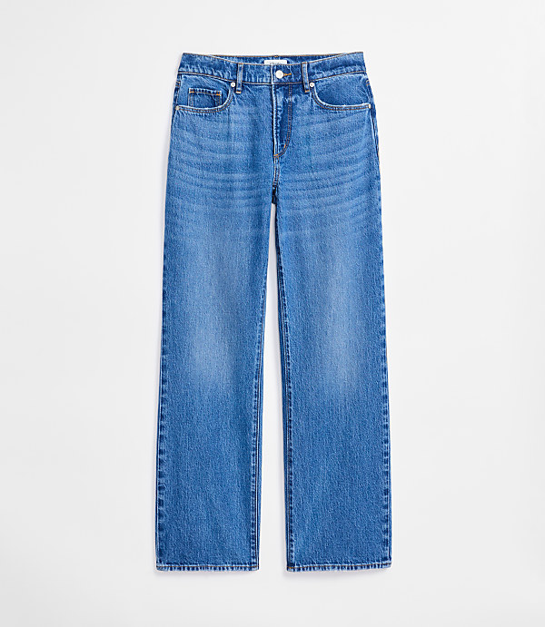 Rivete Curvy Mid Rise Relaxed Straight Jeans in Vintage Mid Wash