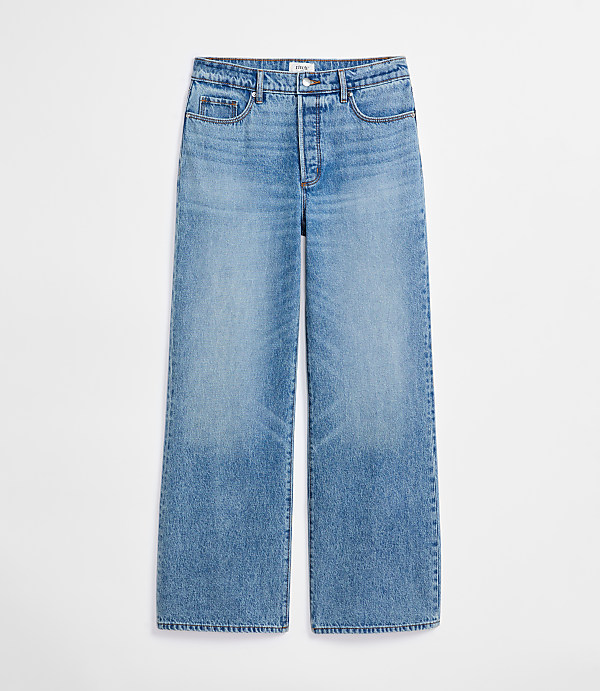 Rivete Curvy High Rise Wide Leg Jeans in Light Wash