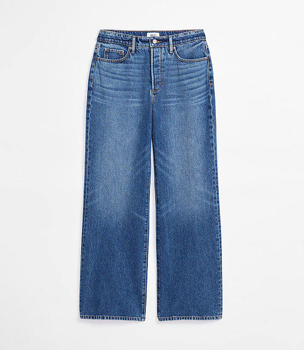 Rivete Curvy High Rise Wide Leg Jeans in Echo Wash