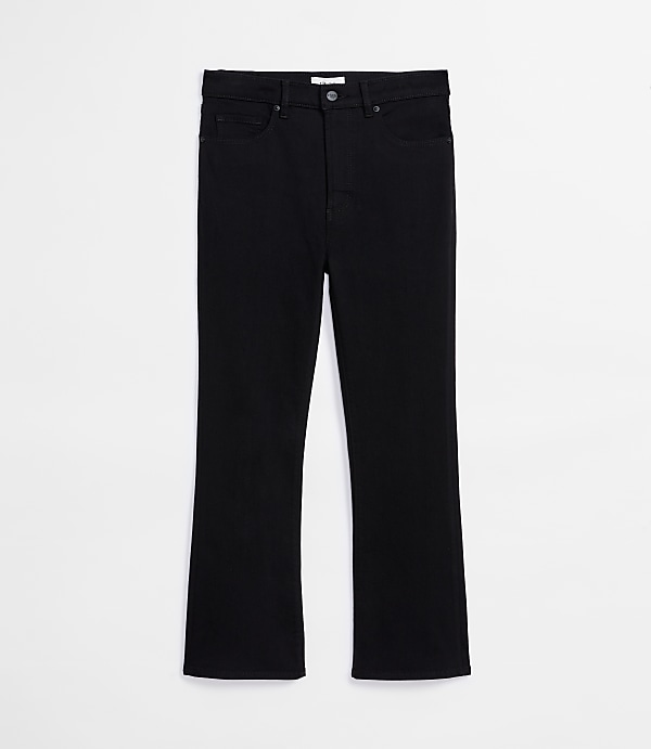 Rivete Curvy High Rise Kick Crop Jeans in Noir Wash