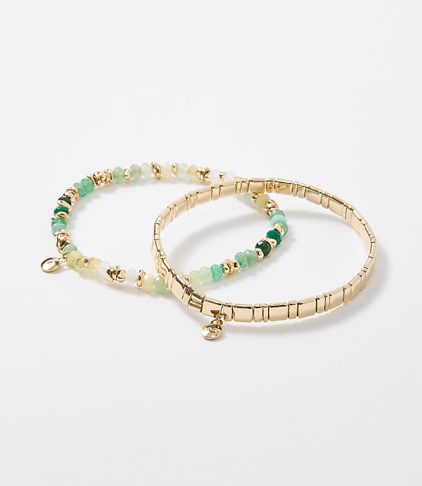 Beaded Chicklet Bracelet Set