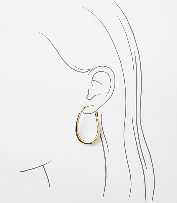 Modern Teardrop Hoop Earrings