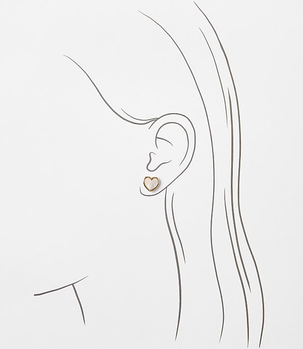 Mother Of Pearl Heart Stud Earring Set